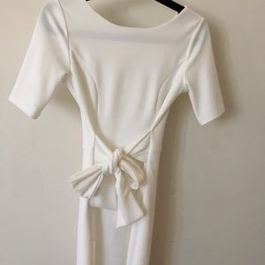 White elegant bow dress